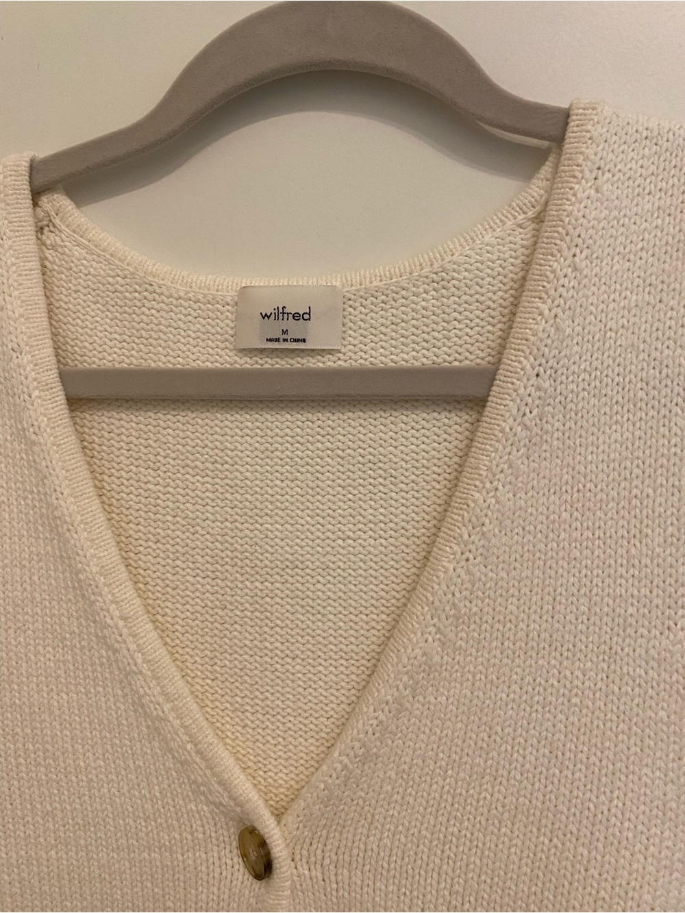 Wilfred Cream V-Neck Button Knit Vest - Picture 2 of 2